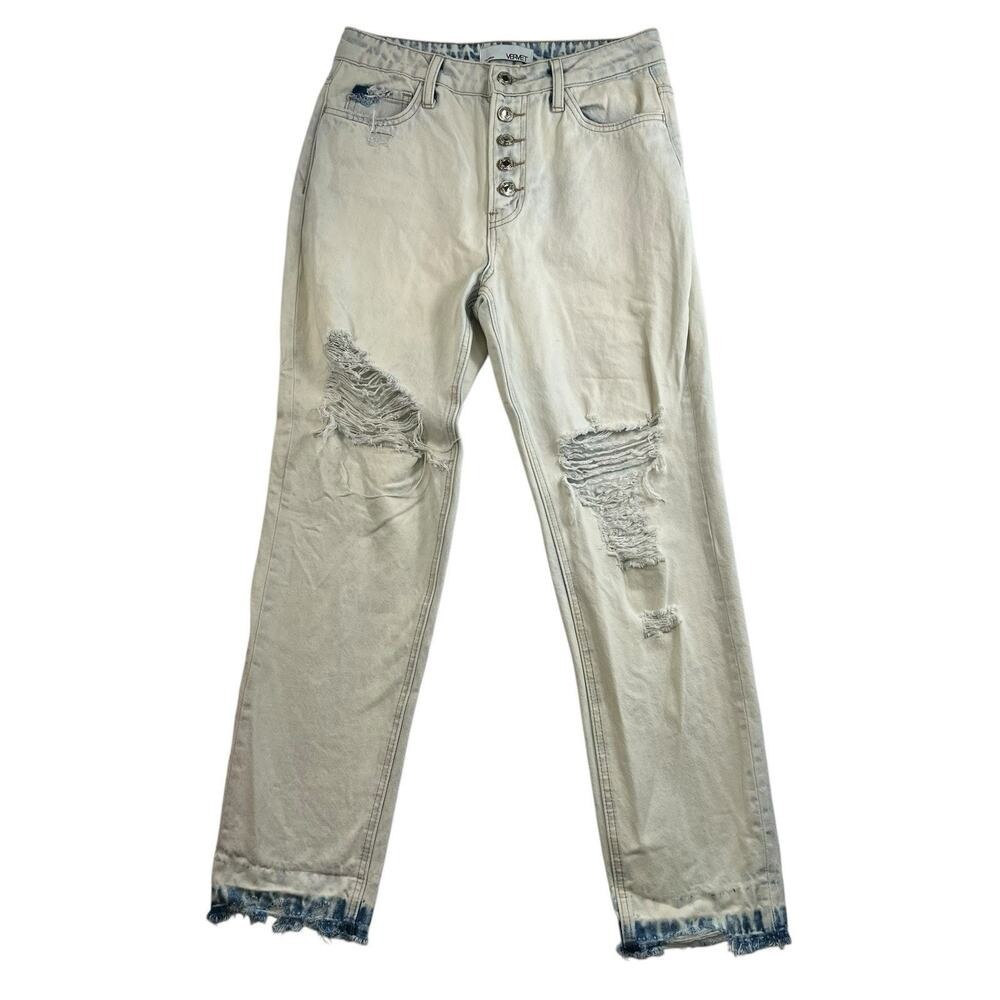 Vervet Sz 26 Flying Monkey Emma Mom Lightwash Jeans Straight Leg Denim Destroyed